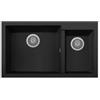 Plados ON8620-70 Lavello 2 Vasche 86 x 50 cm Sopratop con fascia miscelatore Serie One 86 -20 finitura 70 MicroULTRAGRANIT NERO MATT