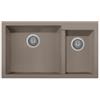 Plados ON8620-N3 Lavello 2 Vasche 86 x 50 cm Sopratop con fascia miscelatore Serie One 86 -20 finitura N3 nanoSTONE ARGAN