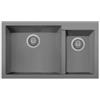Plados ON8620-42 Lavello 2 Vasche 86 x 50 cm Sopratop con fascia miscelatore Serie One 86 -20 finitura 42 ULTRAMETAL TITANIO