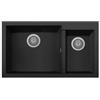 Plados ON8620-44 Lavello 2 Vasche 86 x 50 cm Sopratop con fascia miscelatore Serie One 86 -20 finitura 44 ULTRAMETAL NERO