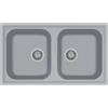 Plados PL0862-41 Lavello 2 vasche Reversibile 86 x 50 cm Serie Atlantic 86-20 finitura 41 ULTRAMETAL ALLUMINIO