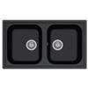 Plados PL0862-44 Lavello 2 vasche Reversibile 86 x 50 cm Serie Atlantic 86-20 finitura 44 ULTRAMETAL NERO
