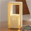 Bokefo Lampada da Comodino con Porta di Ricarica USB & Orologio, Doppia Sveglia con Luce di Risveglio & Snooze - 9 Suoni per il Sonno Luce Notturna, Timer & Display Dimmerabile Lampade per Camera