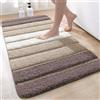 DEXI Tappeto Bagno 60 x 110 cm, Tappetino Antiscivolo, Soffice Tappeti in Microfibra, Assorbente, Lavabile in Lavatrice, Beige