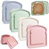 ZQZXD 4 pezzi di scatole per panini e pranzi Food Box Toast Mould Rack, contenitore in plastica riutilizzabile con coperchio, sicuro per microonde e lavastoviglie, adatto per casa, ufficio e campeggio