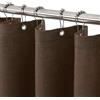 VANZAVANZU Tenda da Doccia Impermeabile con Ganci in Metallo Tenda da Bagno in Tessuto Lino Poliestere Antimuffa per Vasca da Bagno Stanza Bagnata Box Doccia - 92 x 182cm (Marrone)