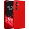kwmobile Custodia Compatibile con Samsung Galaxy A55 5G Cover - Protezione Back Case Morbida - Silicone TPU Effetto Metallizzato Rosso Scuro Metallizzato