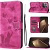 LSPCASA Cover per Xiaomi 15T Pro Custodia Cover Premium Pelle PU Portafoglio a Libro Flip Case Con Slot Per Schede e Funzione Supporto Gatto farfalla Case per Xiaomi 15T Pro Rosa