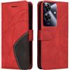 XINNI - Custodia per telefono Realme Note 60 4G, in PU/TPU, stile retrò, con chiusura magnetica, anti-caduta, portafoglio, protezione, cover, Rosso