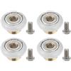 PATIKIL Rulli per Cassetti 20 Mm, 4 Set Pulegge Posizionamento Nylon, Piccola Ruota Ricambio per Cassetti Rondella a Molla e Bullone a Vite per Guide Armadi, Bianco
