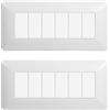 gloca Set Placche Plastica Compatibili Matix (2 Pezzi Bianco, 6 Posti)