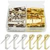 Heuskay Kit di 40 ganci per appendere quadri, ganci per quadri, resistenti, con chiodi, colore oro, argento