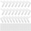 LuLuxinxin 28 Pezzi Angolari Piatti 90 Gradi 60x60mm Connettori ad L in Acciaio Inox, Staffe Metalliche per Angoli per Mobili, Tavoli, Sedie + Viti