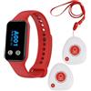 WNKRUN Pulsante di emergenza per anziani, sistema di chiamata wireless, chiamata, chiamata di emergenza interna, completamente impermeabile, 1 ricevitore, 2 tasti di chiamata [M2WH]