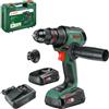 Bosch trapano-avvitatore a batteria AdvancedDrill 18V-80 (foratura/avvitamento; 18V; 78Nm; mandrino in metallo; portabit magnetico; impugnatura suppl.; +2 batt. e caricabatt.a)