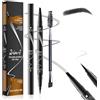 LAXISCREED Matita Sopracciglia Microblading Waterproof 2 in 1, Penna Eyeliner e Sopracciglia a 4 Punte, Professionale a Lunga Durata per Effetto Naturale Pelo a Pelo (Nero)