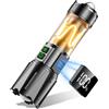 Relybo Torcia Led Potente Professionale, Torcia Ricaricabile 1000000 Lumen, Torcia Tattica Militare, 2 interruttori, Display LCD, per Situazioni Di Emergenza Campeggio Escursionismo Regali