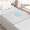 DUJUIKE Assorbente Per Incontinenza Lavabile Con Ali, Coprimaterasso Impermeabile, Lenzuolo Assorbente Riutilizzabile Per Incontinenza E Pipì A Letto, Fondo Antiscivolo (Bianco, 85×90cm)