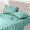 Utopia Bedding - Set Lenzuola Letto Matrimoniali 4 Pezzi 180x200 cm - Spazzolata Poliestre di Microfibra - Oeko-Tex Certificato - Lenzuolo con Angoli, Lenzuolo Piatto e 2 Federe 50x75, Blu Spa
