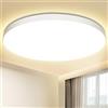 Swoieltr Plafoniera LED Soffitto 24W Lampada da Soffitto 4000K 2000LM Plafoniera Bagno IP44 Impermeabile Ø28CM Rotonda Lampadario LED Moderna Luce Soffitto per Cameretta, Soggiorno, Cucina, Balcone, Corridoio