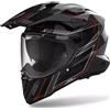 Airoh Casco moto enduro Airoh Commander 2 Carbon Stylish nero-rosso, M
