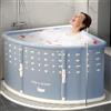 reukmuuc Vasca da bagno pieghevole per adulti, Vasca da bagno angolare con ventilatore, Materiale sicuro e premium, Design portatile e pieghevole, Soluzione per adulti per risparmiare spazio (grigio)
