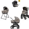Inglesina Aptica xt system quattro colore tundra beige con telaio nero e seggiolino auto darwin infant recline - inglesina