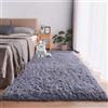 LIUNADM Tappeto a Pelo Lungo 100 x 150 cm Pelo Lungo Peloso Monocolore Moderno Tappeto Morbido Pelosi Camera da Letto Varie Misure e Colori Multiuso per Soggiorno, Camera da Letto, Grigio