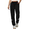 Uniexcosm Pantaloni Sportivi Donna in Cotone, Joggers Comodi con Tasche, Modello Morbido per Signora Nero S