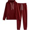 HAOLEI Tuta Donna Curvy Felpata Invernale Elegante Completa Sportiva 2 Pezzi Tute Casa Cotone Completo Palestra Felpata Tuta Ginnastica Felpa Cappuccio e Pantaloni per Running Fitness
