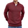 COOFANDY Maglione Uomo con Zip Corta, Pullover Invernale a Collo Alto Lavorato a Maglia Maniche Lunghe Aderente Bianco XXL