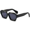 LJCZKA Vintage Occhiali da Sole Donna Quadrati Uomo con Montatura Spessa Retro Occhiali Rettangolari Moda Chunky Protezione UV400