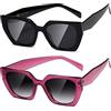 kimorn Occhiali da sole per le donne Uomini Trendy Retro Trendy Occhiali da sole 90's Vintage Y2K Oversize Square Frame Shades Sunnies K1354 (Nero+Lente grigio sfumato della cornice viola)