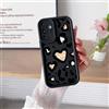 YANJIEER ESONG Cover Cuore per Samsung Galaxy A26 5G, Custodia Sottile Silicone Motivo Leopardato Aesthetic Elegante Dolce e Moda per Ragazze Donne, Morbida in TPU Antiurto Slim Case Nero