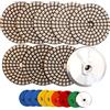 HIGHDRIL Diamante Lucidatura Pad - 8pcs (#50x3/100x2/200/400/800) 100MM con platorelli in alluminio Granito Pietra Marmo Pavimento Kit Pad Lucidatura per Trapano Smerigliatrice Lucidatrice