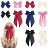 SITAKEGS Fiocco Fermagli Per Capelli, 10Packs Grande Bowknot Hairpin Coda Capelli Fiocchi con Lungo Nastro di Raso Setoso, Tinta Unita Capelli Francesi Barrettes Accessori per Le Donne Ragazze Coda