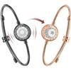 tartoow Braccialetti a Vibrazione Touch a Distanza - Regali per Relazioni a Distanza per Fidanzata e Fidanzato - Braccialetti dell'Amore per Coppie - Bluetooth S001 Nero S Oro M - Nuovo