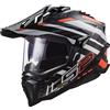 LS2, Casco Moto Cross EXPLORER CARBON EDGE Black Orange White, M