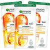 Garnier 3x Garnier SkinActive Vitamina C Maschera in Tessuto Ampolla Concentrata Effetto Anti Fatica e Antiossidante con Estratto di Ananas - 3 Maschere Monouso