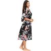 ShopINess Kimono Vestaglia Donna Estate Kimono Lungo Vacanze Abbigliamento da Notte Addio al nubilato Lingerie Vestaglia da Spiaggia, Nero , L