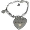MODA MavillA Bracciale donna in acciaio con scritta 'T. V. B. mamma'