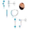 Morfetto Orecchini Set in Argento 925 per Donna Oro Placcato 14K Piccoli Orecchini a Bottone Set Huggie Hoop impilabile orecchini per più piercing orecchino pile per le orecchie sensibili Argento10