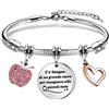 Tibond Bracciale Insegnante Braccialetto da Donna C'è bisogno di un grande cuore per Insegnare alle Piccole Teste Regalo di Festa dell'insegnante per Maestra (C'E)