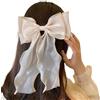Uoocg Fermaglio per capelli da donna in seta con grande fiocco francese, per donne e ragazze (beige)