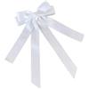 Uoocg Fermaglio per capelli da donna in raso setoso con fiocco, elegante, per ragazze (bianco)