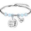 Tibond Regalo di Zia Bracciale da Donna Braccialetto con Bead Azzuro L'amore tra una Zia e un Nipote è per Sempre Regalo di Compleanno per Zia