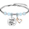 Tibond Regalo di Colleghi Bracciale da Donna Braccialetto con Bead Rosa Regalo di Amicizia Colleghi per Caso Amici per Scelta