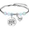 Tibond Regalo di Amica Bracciale da Donna Braccialetto con Bead Azzuro Che Siano Vicini o Lontani, i Migliori Amici Sono Sempre Vicini col Cuore Regalo di Amicizia per Amica