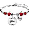 Tibond Regalo dell'insegnante Bracciale da Donna Braccialetto Regalo della Festa dell'insegnante con Bead Rosa Un Bimbo Impara Quando L'amore Insegna