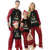Dubute Pigiama natalizio per famiglia, set di pigiami coordinati con albero di Natale per pigiama scozzese per vacanze natalizie Jammies Set, Nero , S